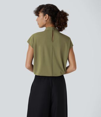 Chemise de travail à col montant, protection dorsale et protection des manches