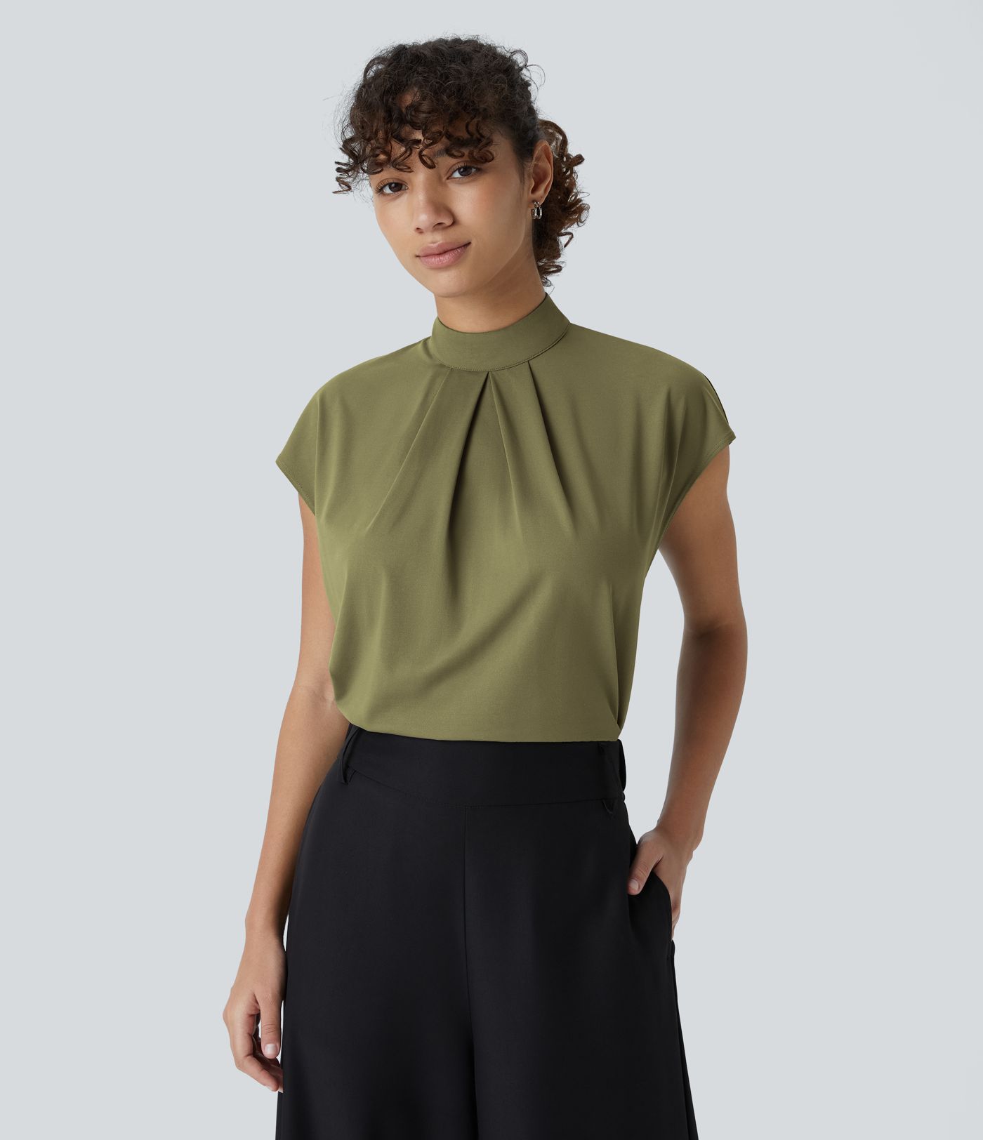 Chemise de travail à col montant, protection dorsale et protection des manches