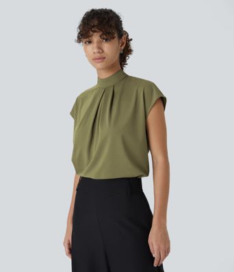 Chemise de travail à col montant, protection dorsale et protection des manches