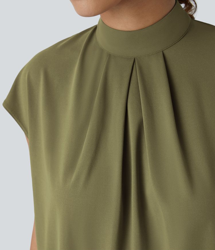 Chemise de travail à col montant, protection dorsale et protection des manches