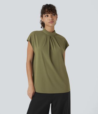 Chemise de travail à col montant, protection dorsale et protection des manches