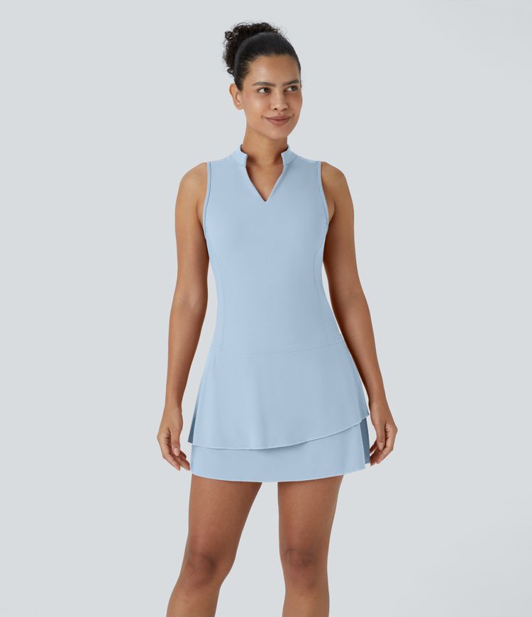 Softlyzero™ Airy Tiered Ruffle 2-Piece Pocket Cool Touch Mini Golf Active Dress-UPF50+