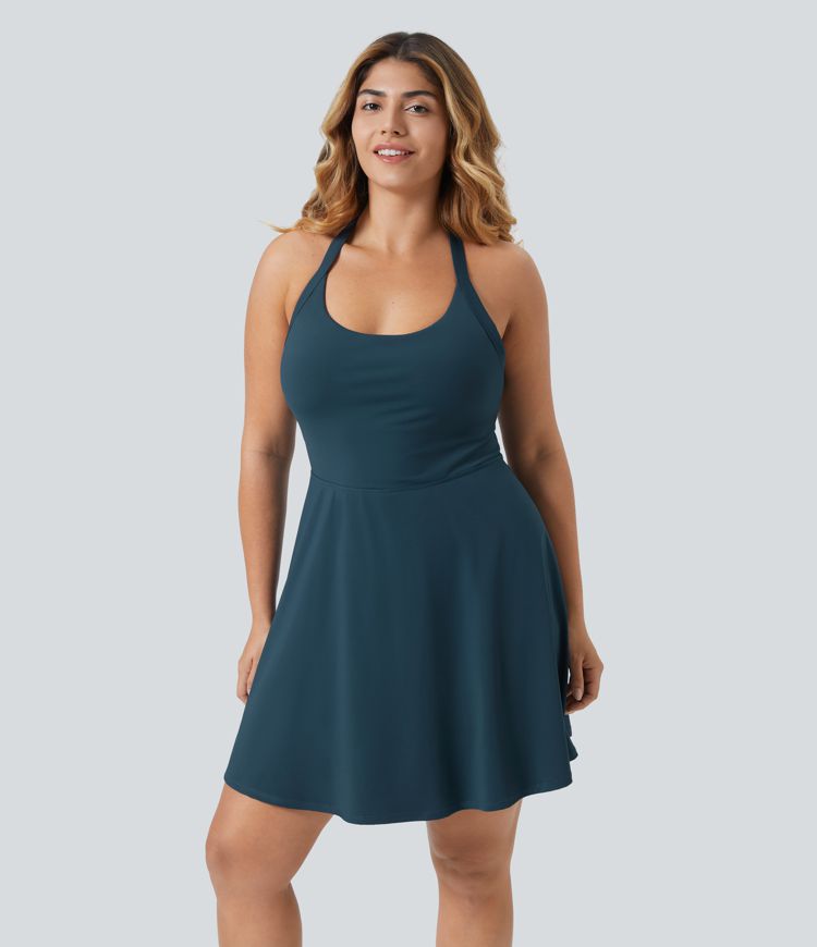 Vestido deportivo baile talla grande vuelo torcido sin espalda largo más largo edición Easy Peezy