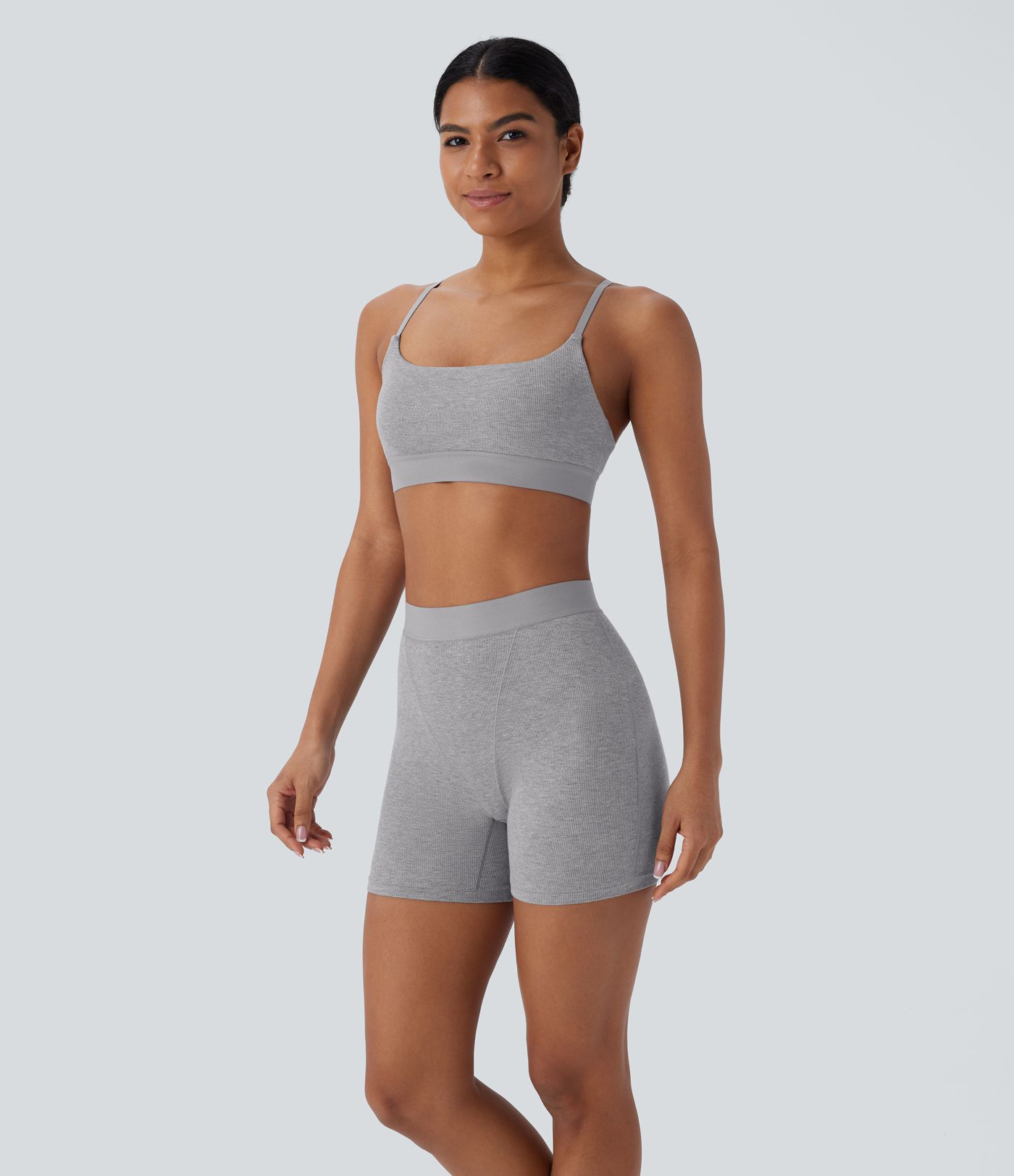 High Stretch Ribbed Knit Lounge Bra