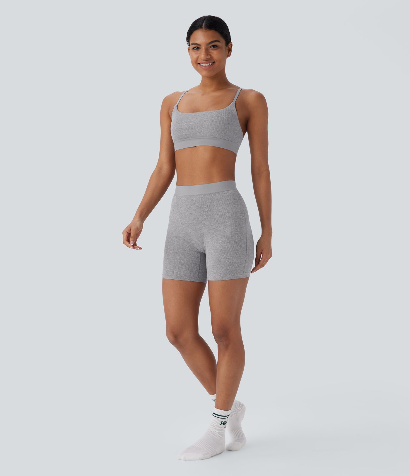 High Stretch Ribbed Knit Lounge Bra