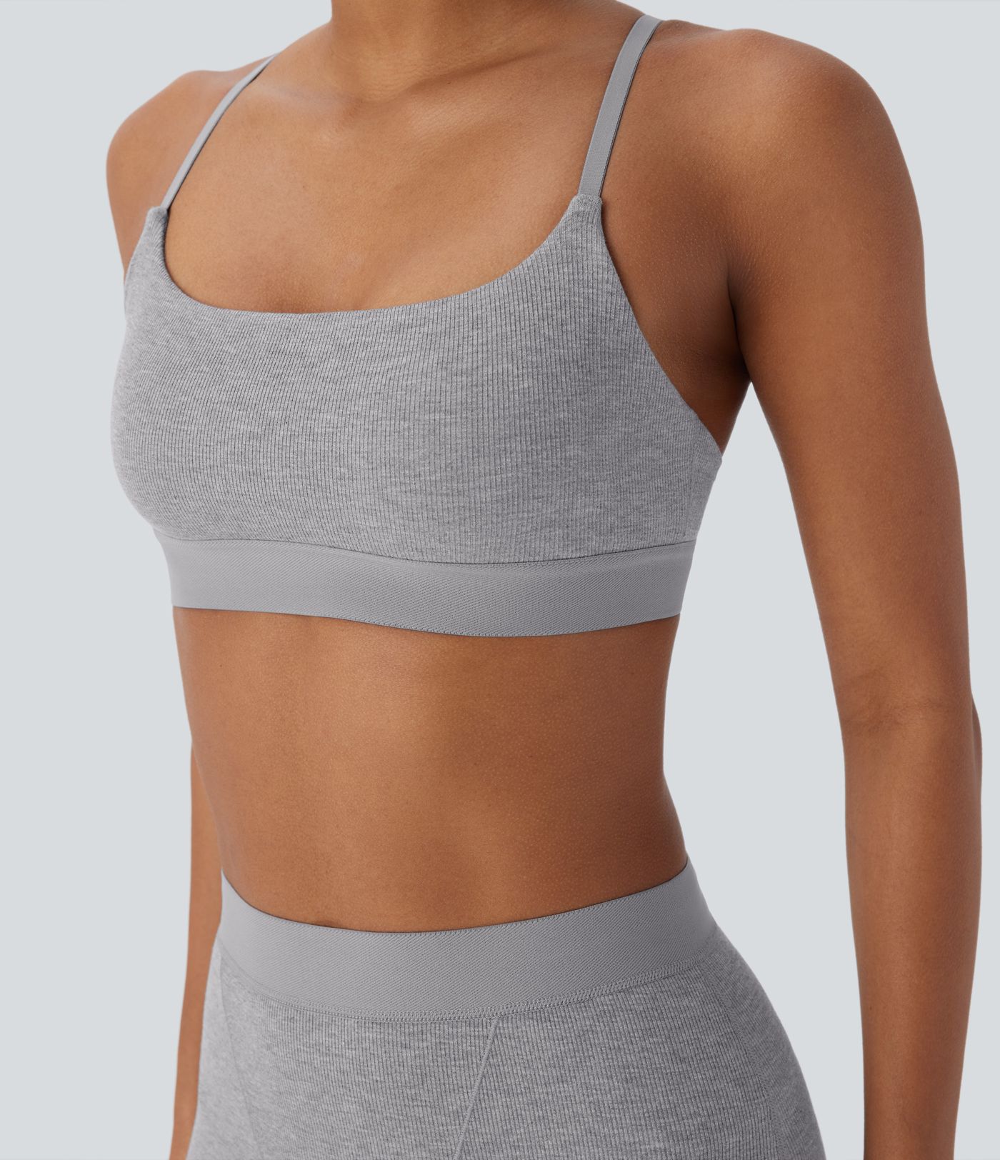 High Stretch Ribbed Knit Lounge Bra