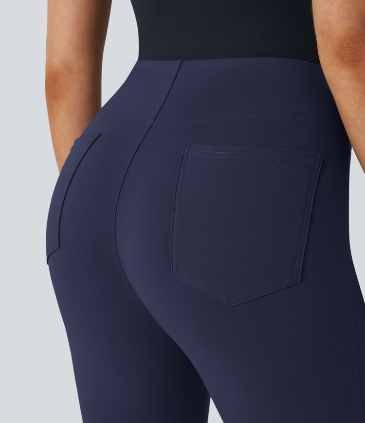 Pantalon de travail Halara Flex™ Taille Haute à Poches et Coupe Fuselée