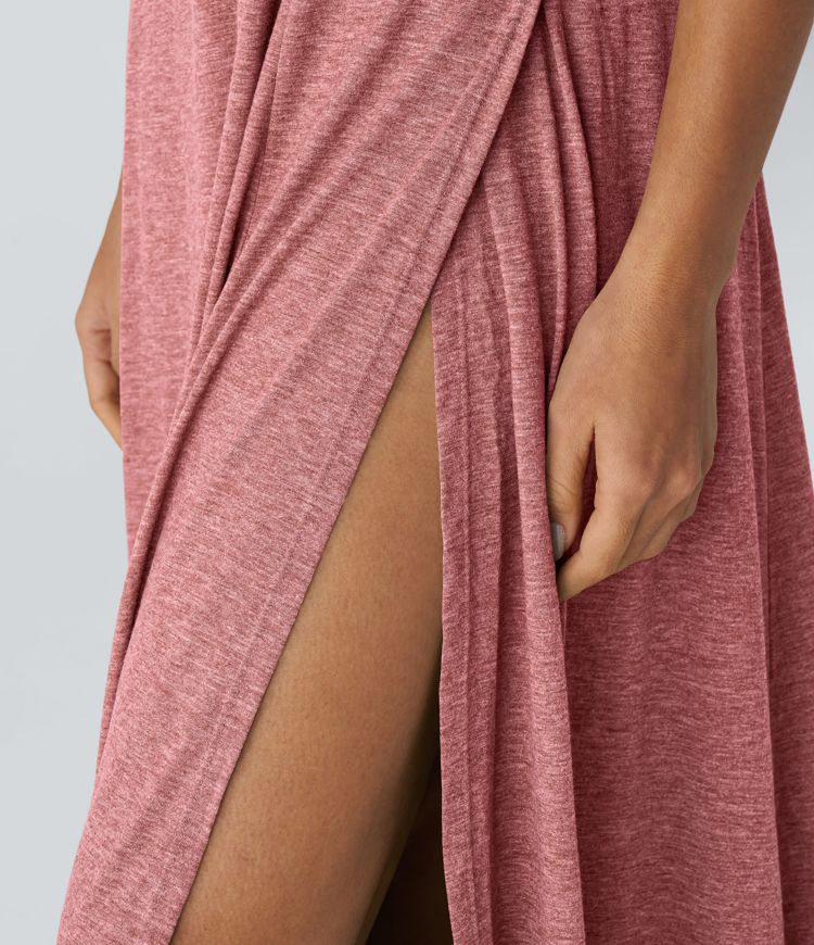 U Neck Flowy Maxi Casual Tank Dress