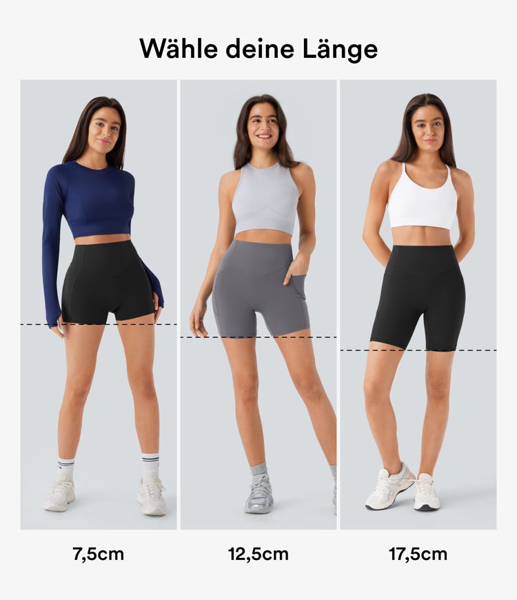 Halara UltraSculpt™ - Formende Workout-Shorts mit hohem Bund, Seitentaschen, Booty-Scrunch und Bauchkontrolle - 12,7 cm
