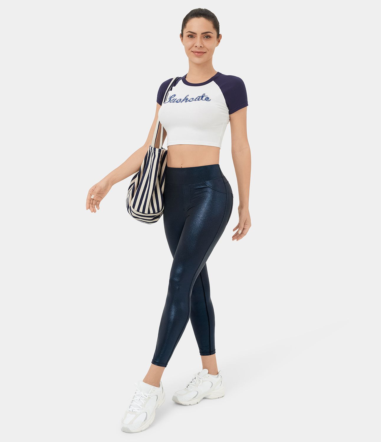 SoftlyZero™ Imitatieleren Hoge Taille Werklegging met Zakken