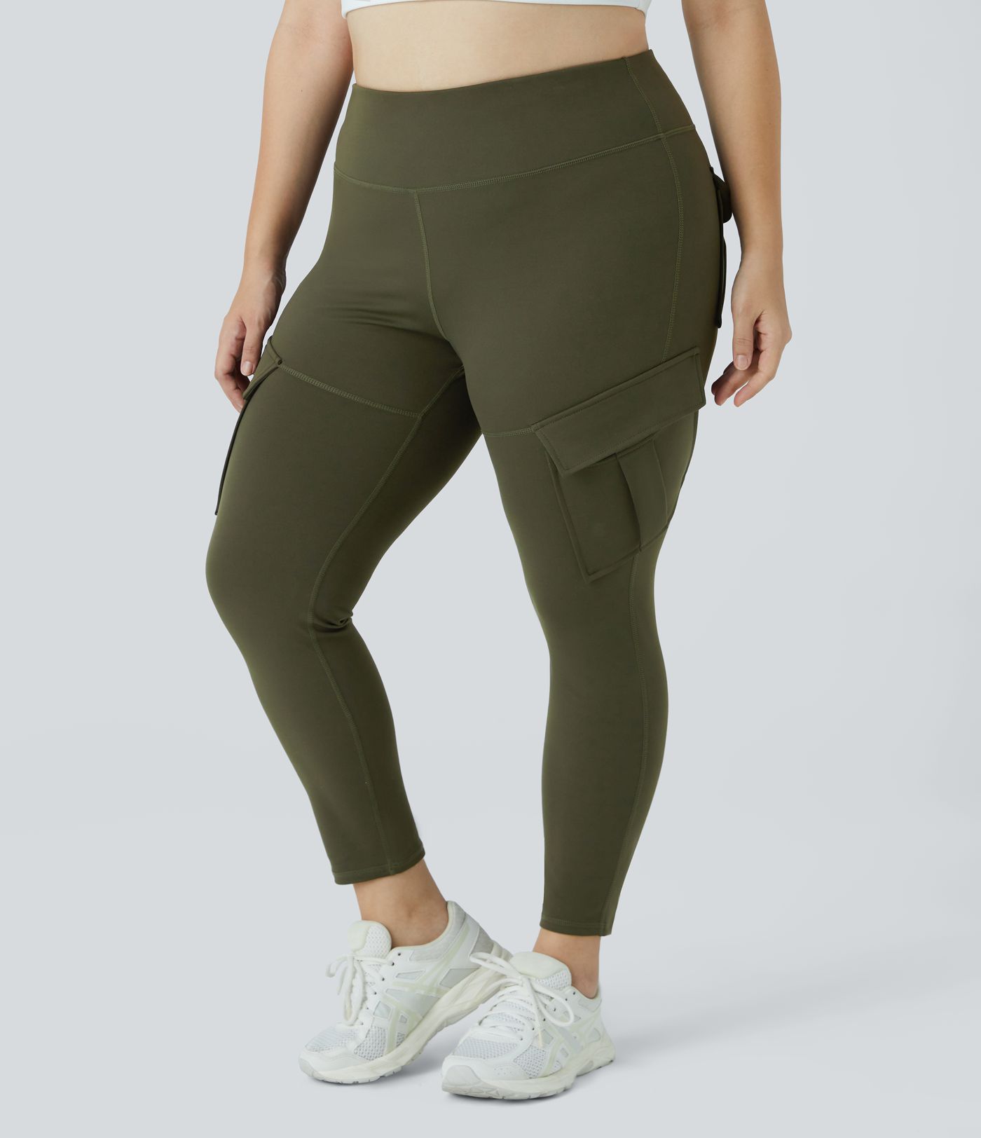 DayStretch High Waisted Cargo Pocket Skinny Yoga Plus Size 7/8 Leggings