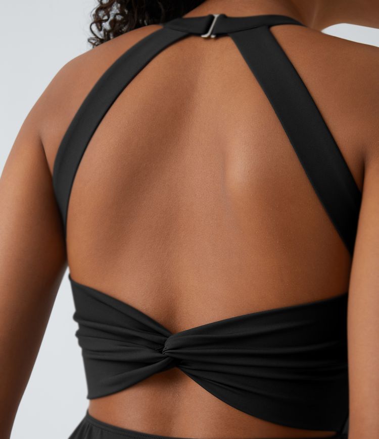 Robe Casual Midi à Découpes de Poche