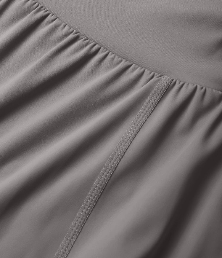 High Waisted Crossover Side Pocket 2-in-1 Casual Shorts