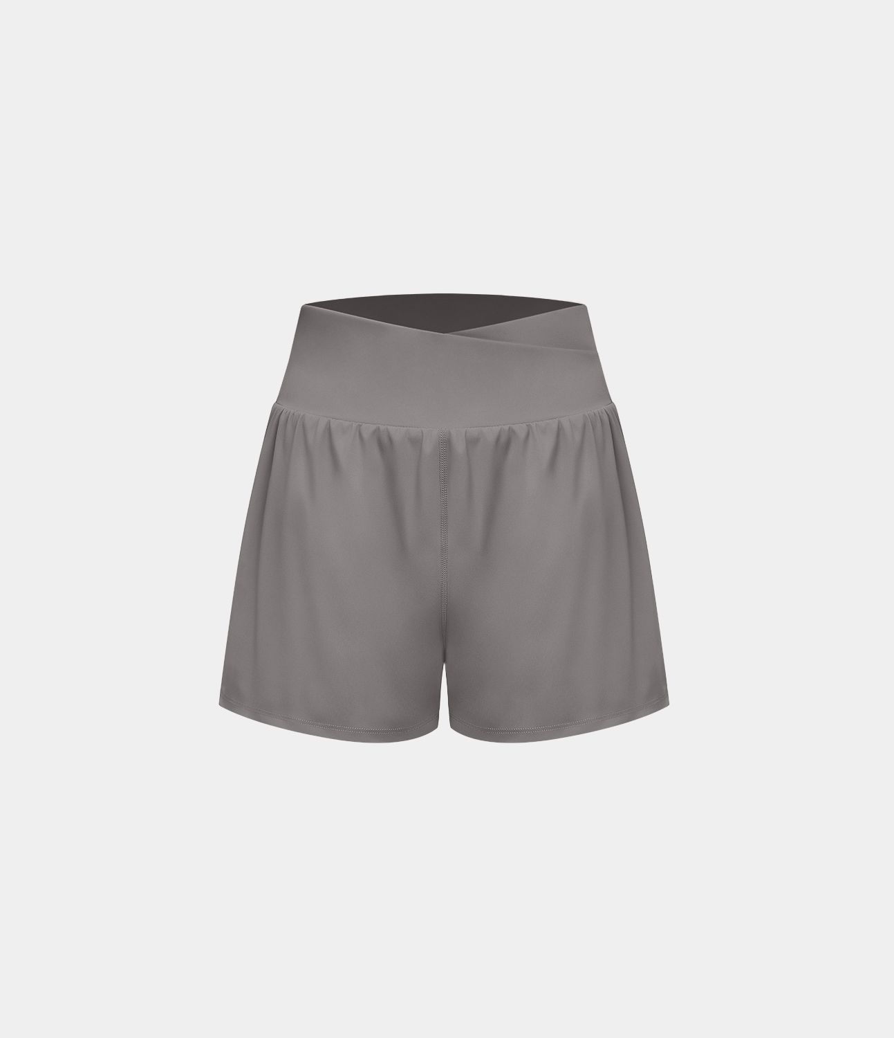 Shorts casuales 2 en 1 con bolsillo lateral cruzado de talle alto