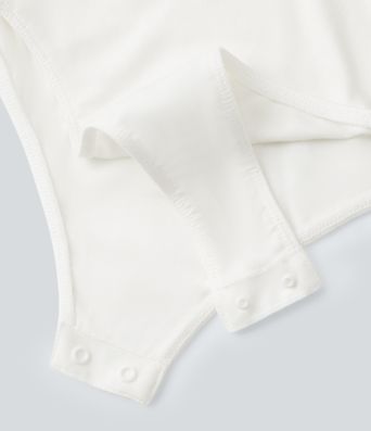 U Neck Long Sleeve Snap Skinny Work Bodysuit