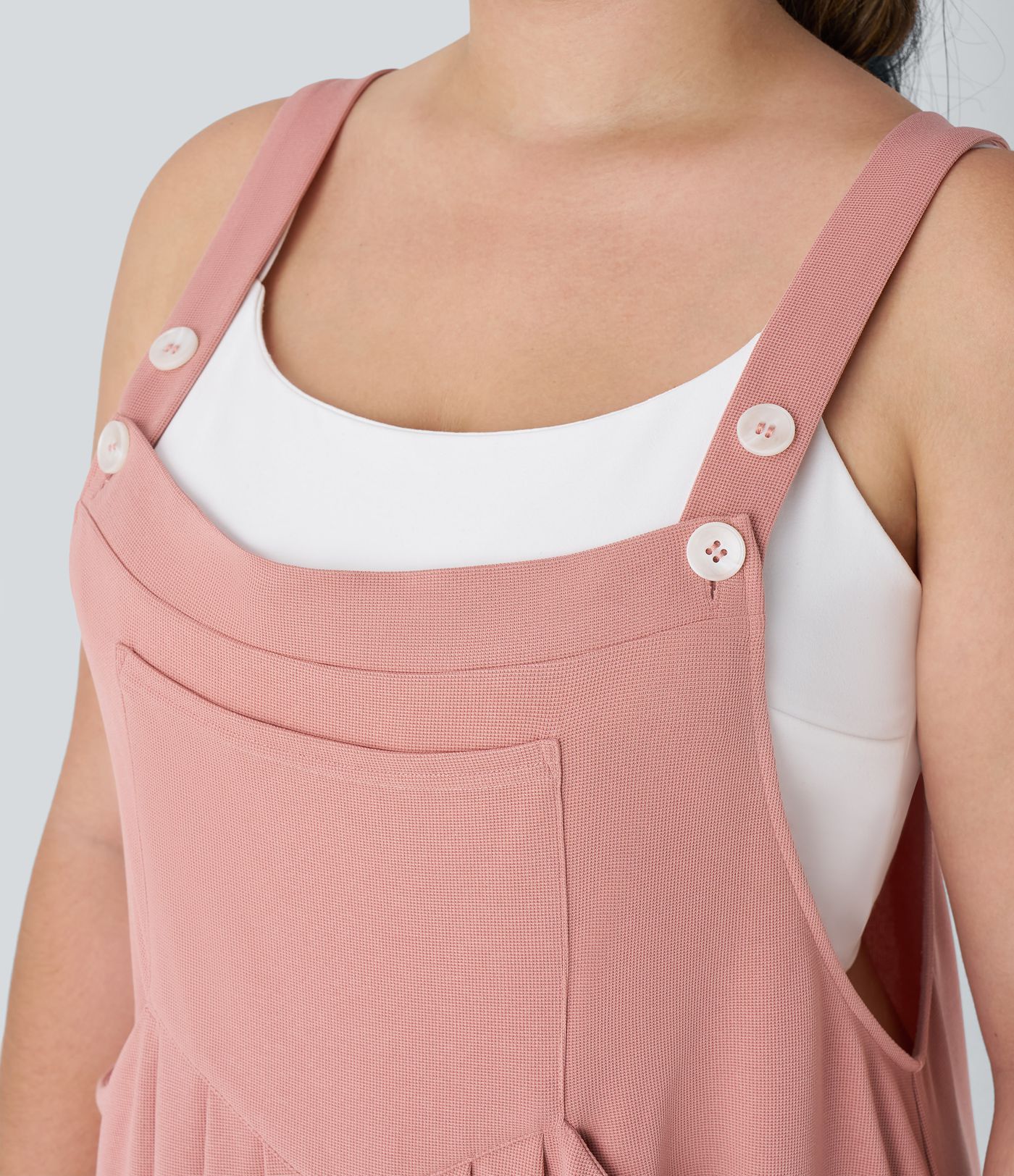 Pockets Waffle Casual Plus Size Jogger Overalls