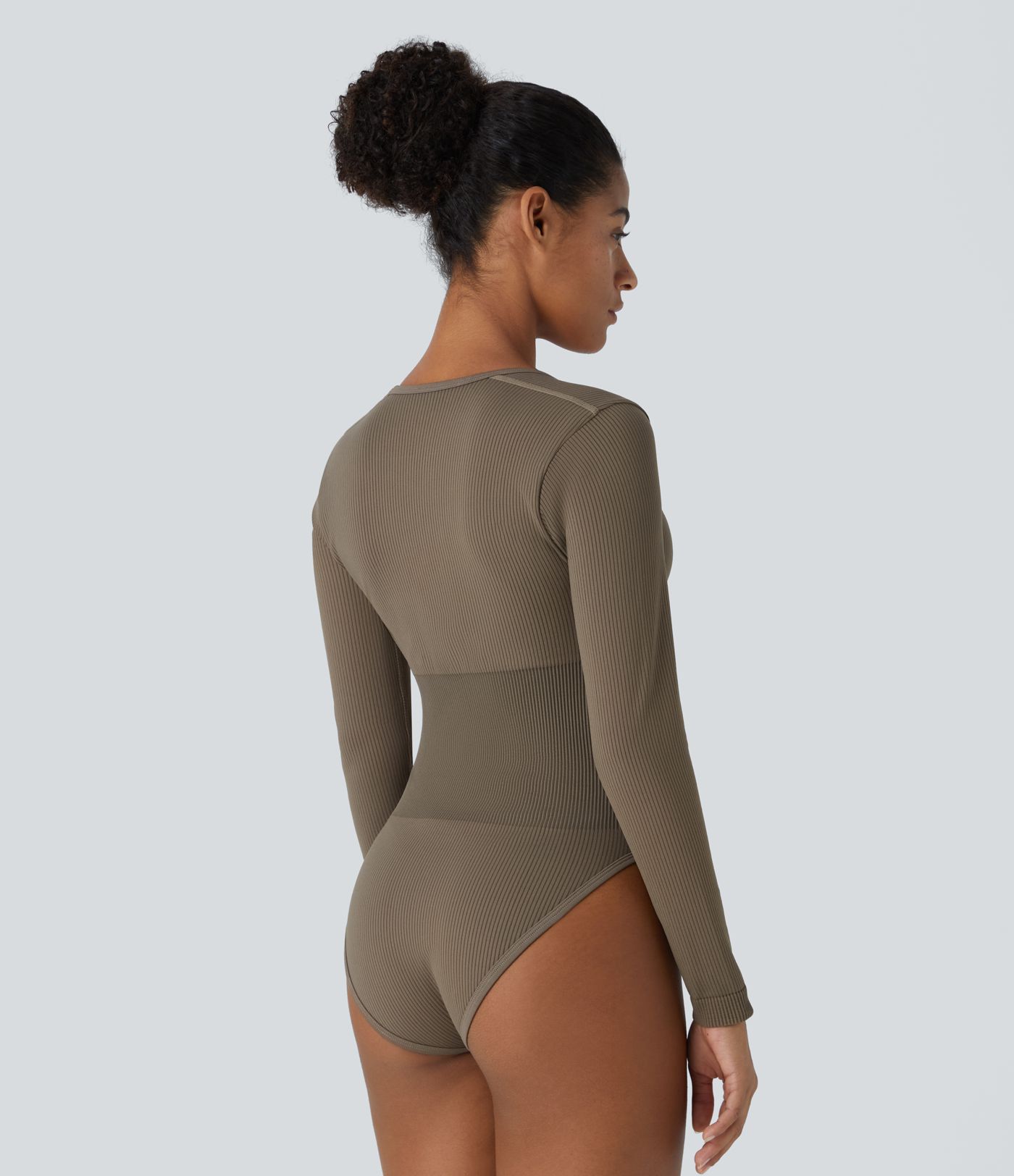 Combinaison lisse décolleté carré à manches longues sans couture OneForm Seamless Flow