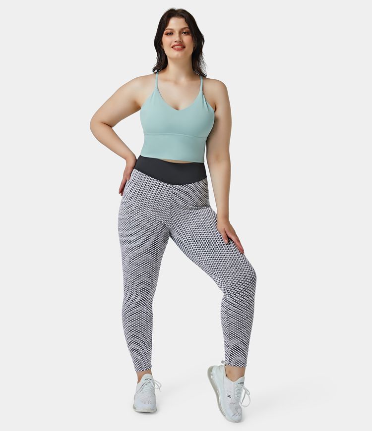 Leggings de cintura alta con textura talla grande 7/8