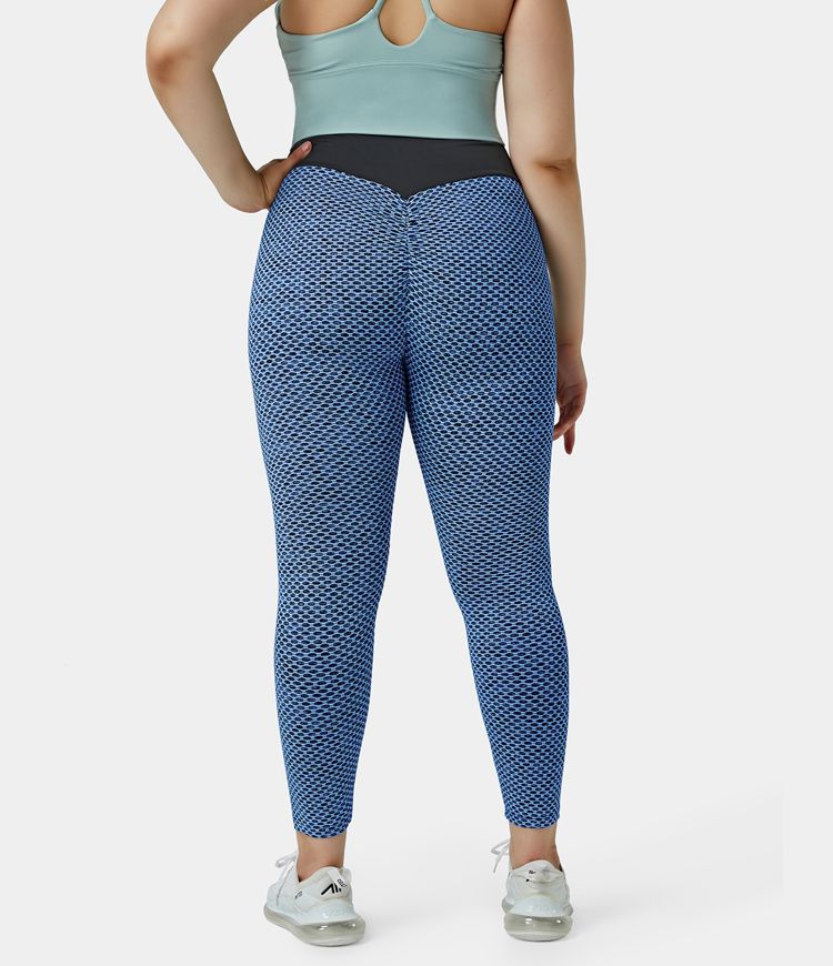 Leggings de cintura alta con textura talla grande 7/8