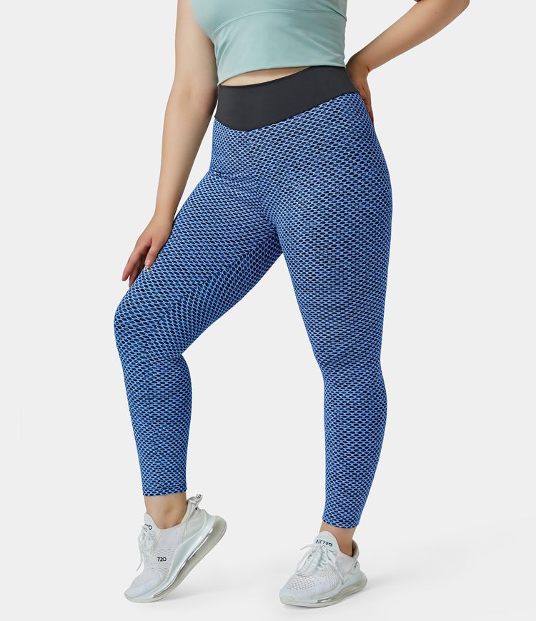 Leggings de cintura alta con textura talla grande 7/8