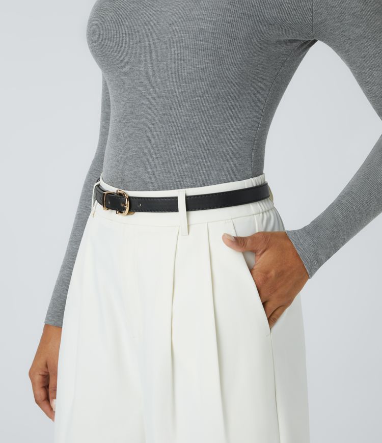 Horseshoe Buckle PU Leather Belt