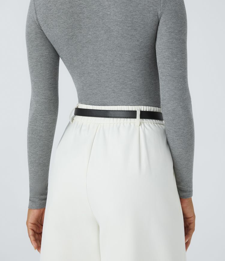 Horseshoe Buckle PU Leather Belt