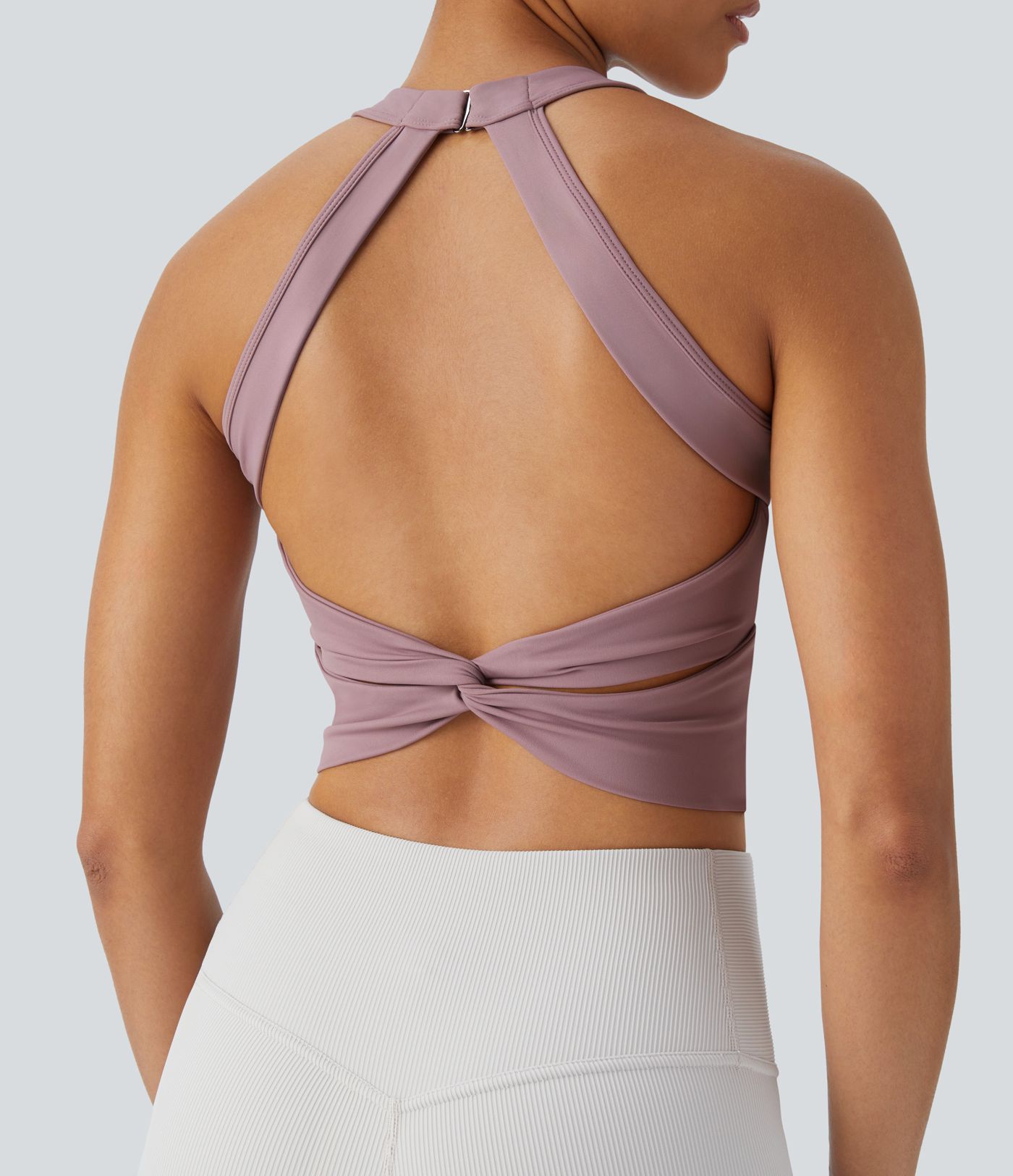 Softlyzero™ Airy Soutien Gorge Sport Toucher Frais Dos Nu Avec Maille Contrastante Encolure à Bretelles - UPF50+