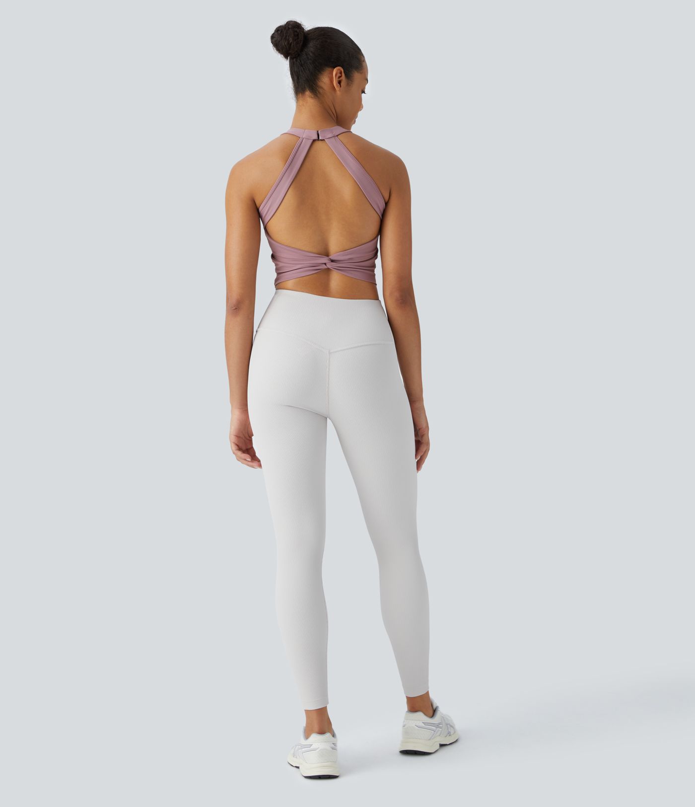 Softlyzero™ Airy Soutien Gorge Sport Toucher Frais Dos Nu Avec Maille Contrastante Encolure à Bretelles - UPF50+