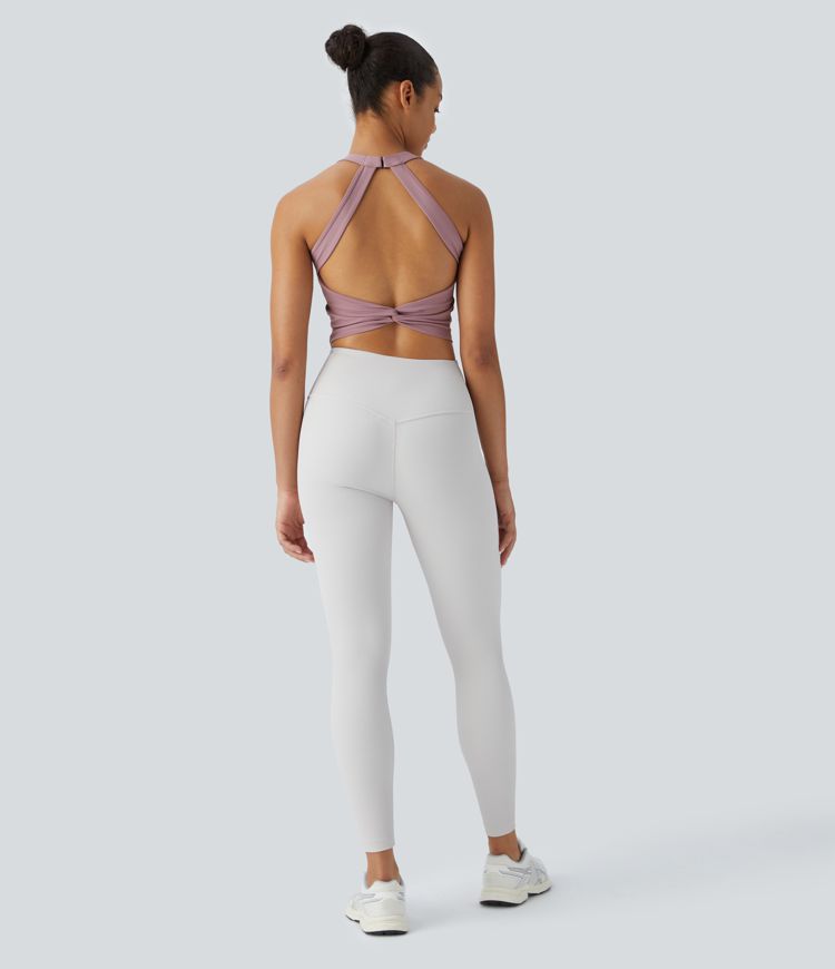 Softlyzero™ Airy Soutien Gorge Sport Toucher Frais Dos Nu Avec Maille Contrastante Encolure à Bretelles - UPF50+