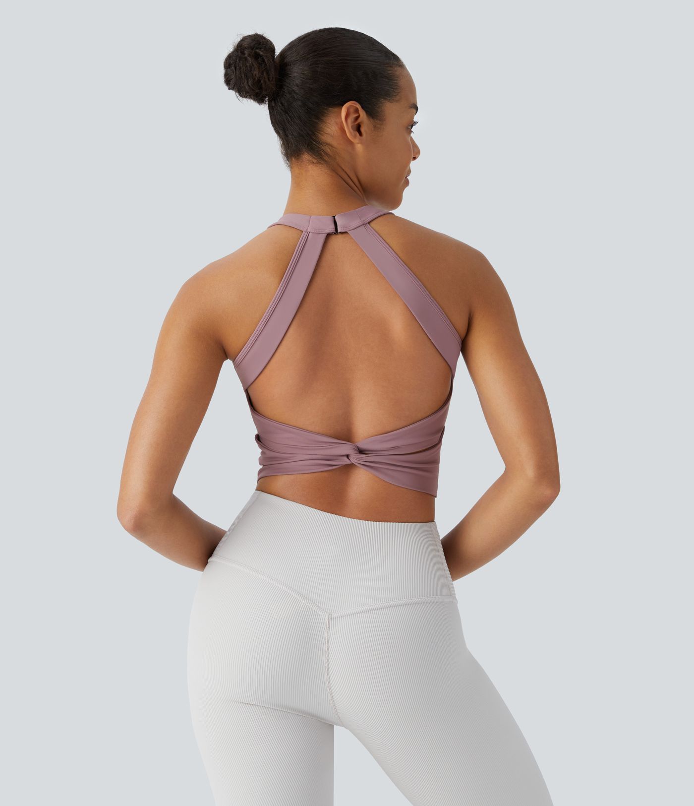 Softlyzero™ Airy Soutien Gorge Sport Toucher Frais Dos Nu Avec Maille Contrastante Encolure à Bretelles - UPF50+