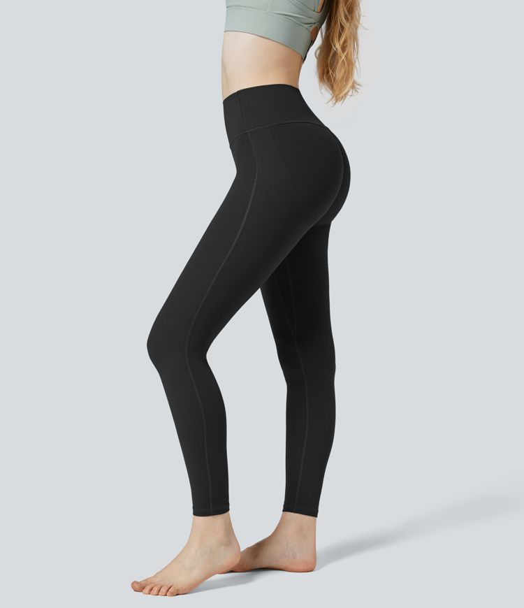 UltraSculpt High Waisted Ruched Tummy Control Butt Lifting Yoga 7/8 Leggings
