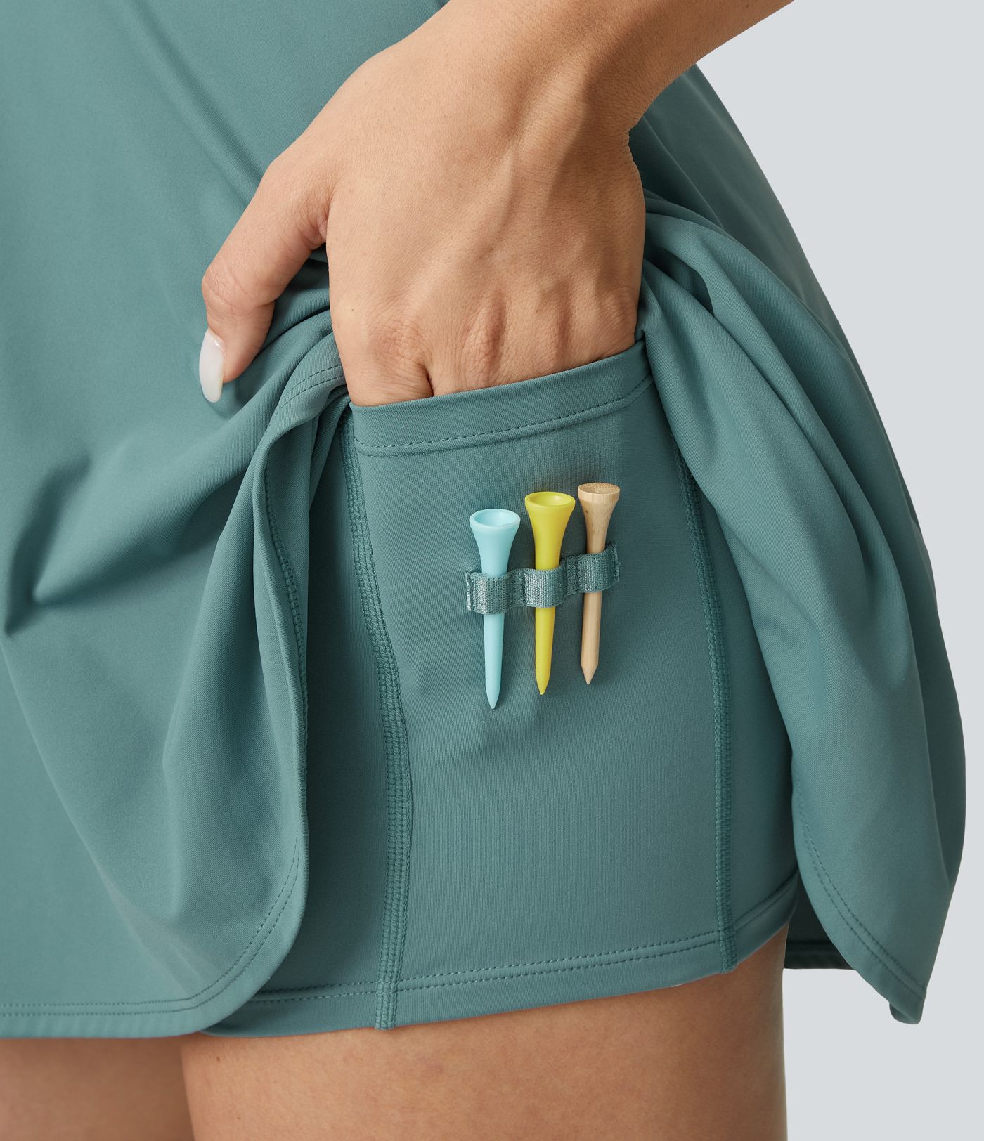 Softlyzero™ Airy Polo Collar 2-Piece Pocket  Flare Mini Golf Active Dress-Golf Tee Pocket-UPF50+