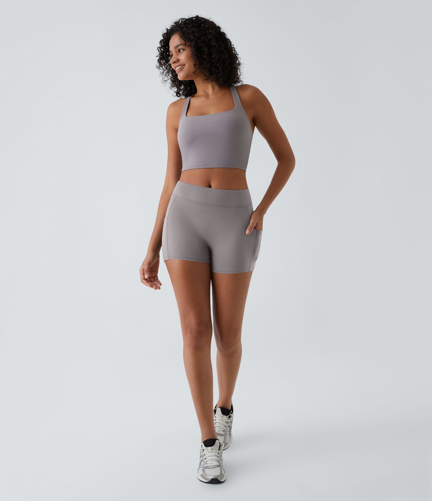 SoftlyZero™ Airy High Waisted Pocket Plain Cool Touch Yoga Shorts 3.5"-UPF50+