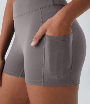 SoftlyZero™ Airy High Waisted Pocket Plain Cool Touch Yoga Shorts 3.5"-UPF50+