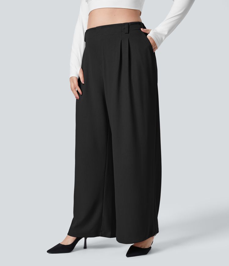 Halara Flex™ High Waisted Pocket Wide Leg Waffle Work Plus Size Pants