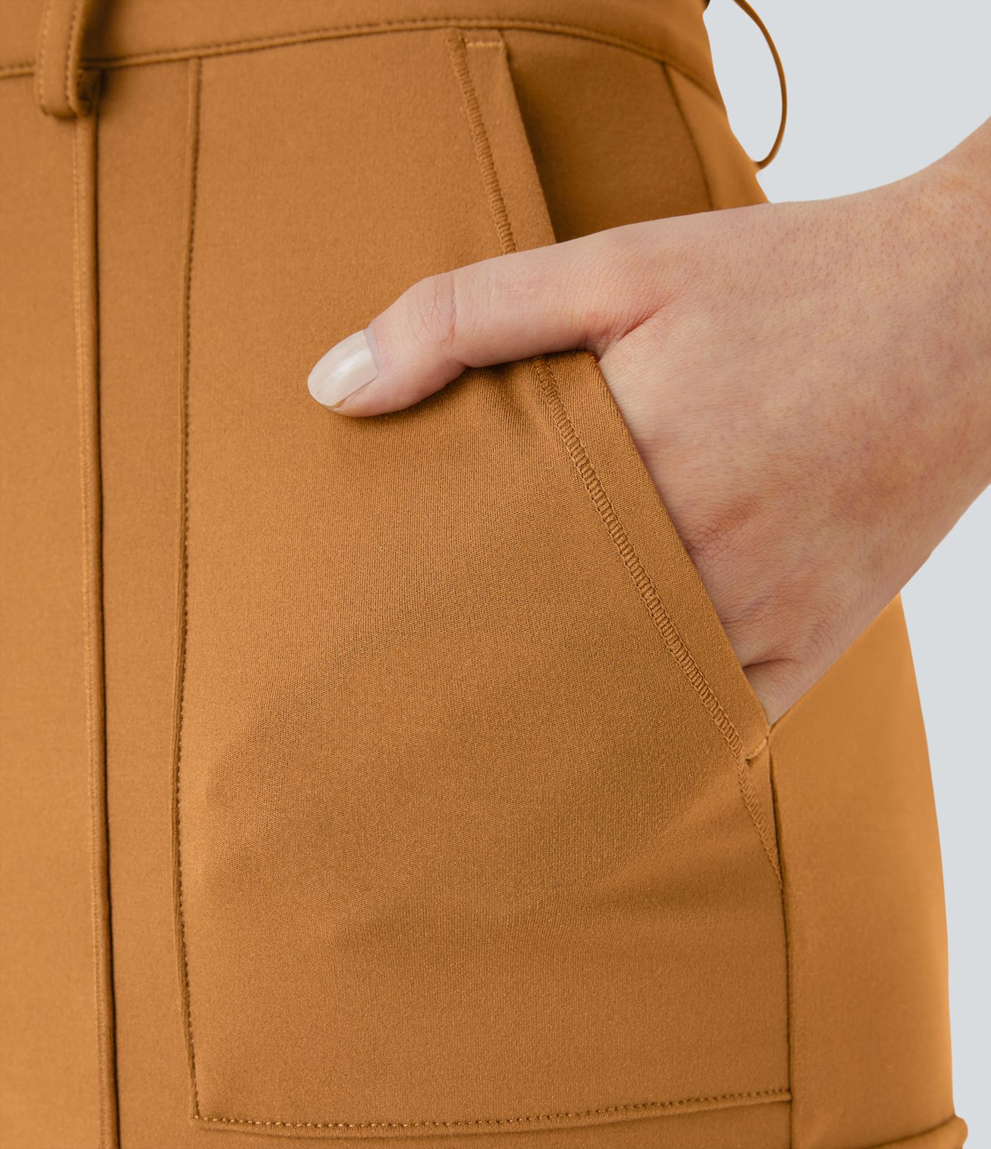 Pantalon cargo ajusté uni taille haute DayStretch avec poches zippées