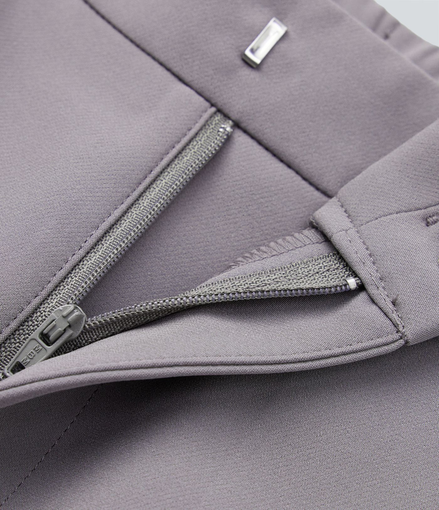 Water Repellent Mid High Waisted Zipper Side Pocket Straight Leg Work Trousers