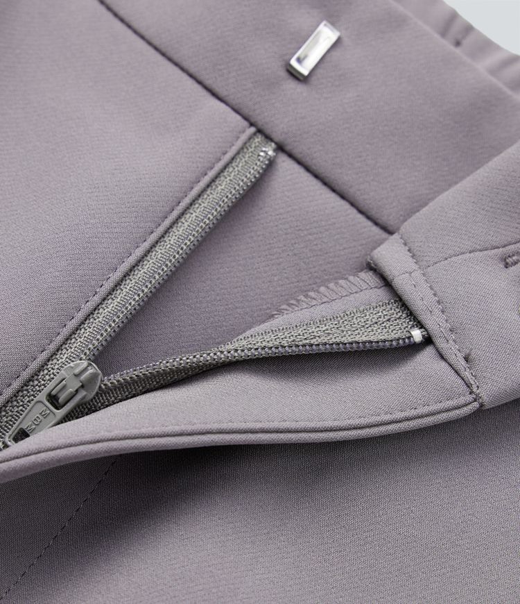 Water Repellent Mid High Waisted Zipper Pocket Straight Leg Work Pants