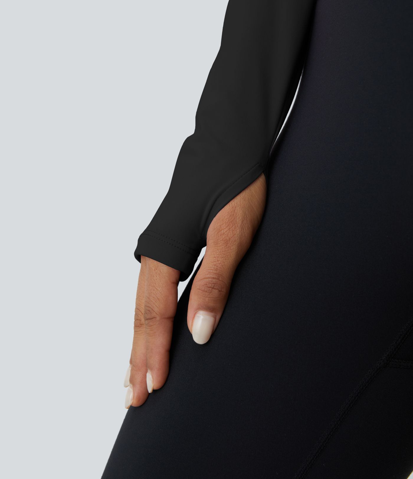 Softlyzero™ Plush Square Neck Backless Long Sleeve Thumb Hole Cropped Yoga Sports Top