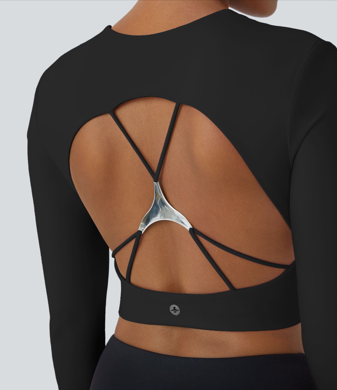 Softlyzero™ Plush Square Neck Backless Long Sleeve Thumb Hole Cropped Yoga Sports Top