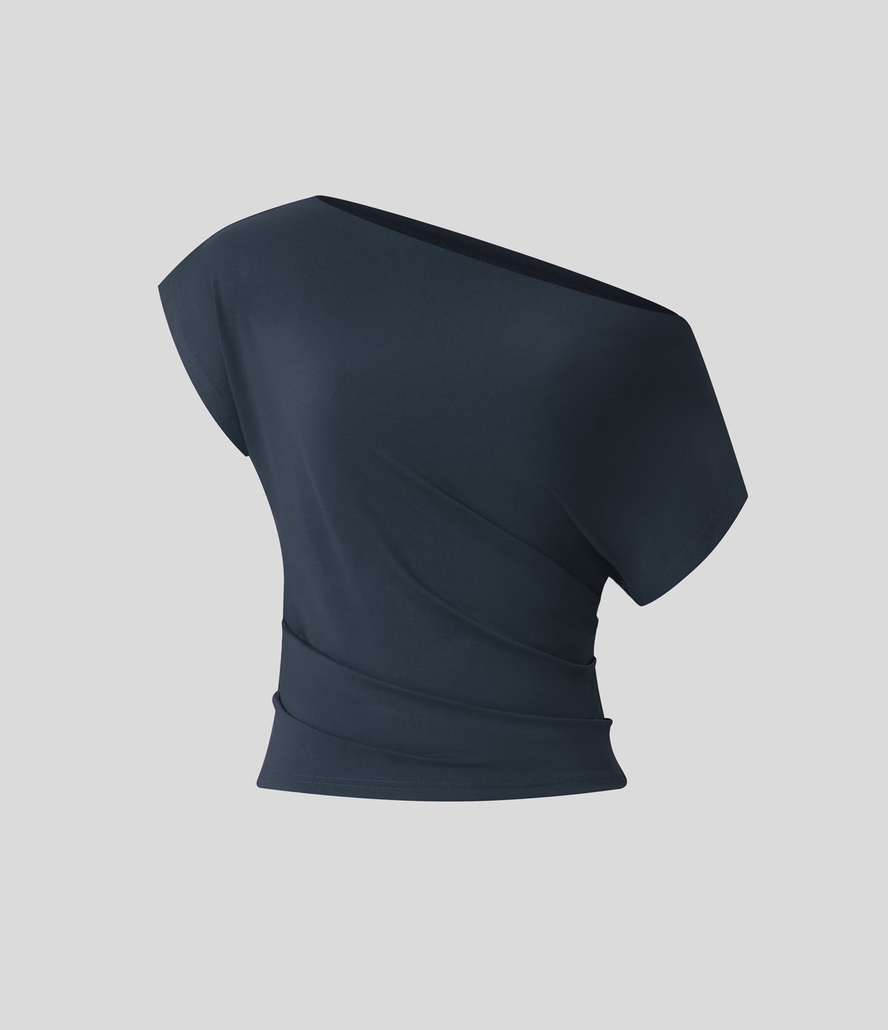 Off Shoulder Short Sleeve Ruched Casual Top