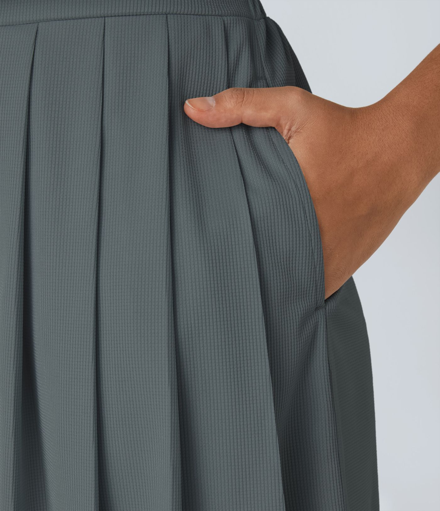 Combinaison décontractée en gaufre à col en V, manches courtes et poche