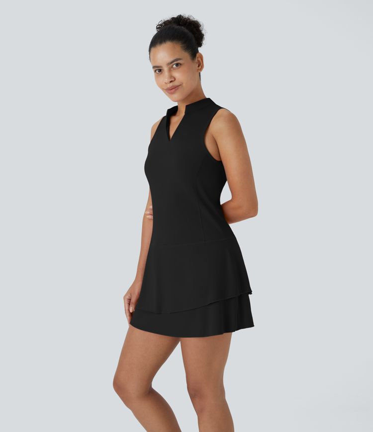 Softlyzero™ Airy Tiered Ruffle 2-Piece Pocket Cool Touch Mini Golf Active Dress - UPF 50+
