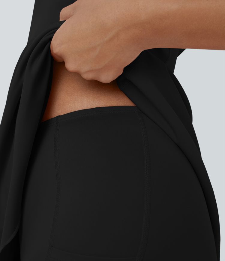 Softlyzero™ Airy Tiered Ruffle 2-Piece Pocket Cool Touch Mini Golf Active Dress - UPF 50+