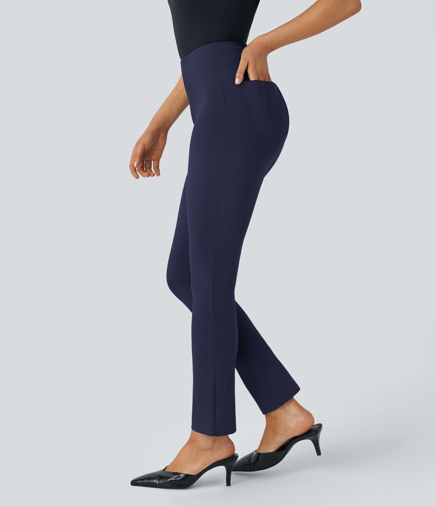 Pantalon de travail Halara Flex™ Taille Haute à Poches et Coupe Fuselée