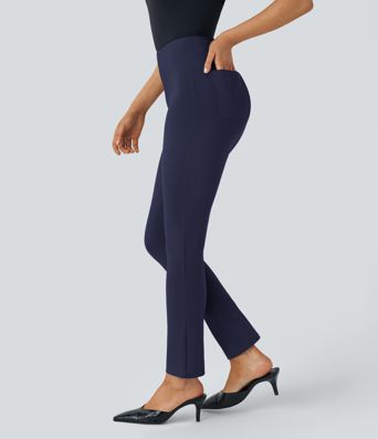 Pantalon de travail Halara Flex™ Taille Haute à Poches et Coupe Fuselée