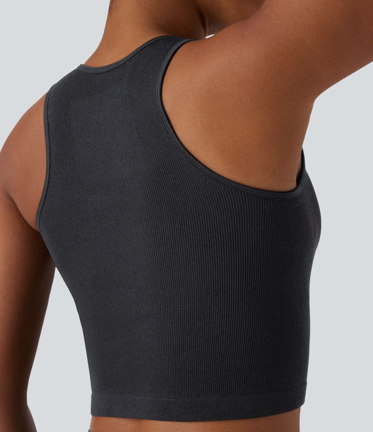 OneForm Seamless Flow Round Neck Cropped Lounge Shapewear Tank Top