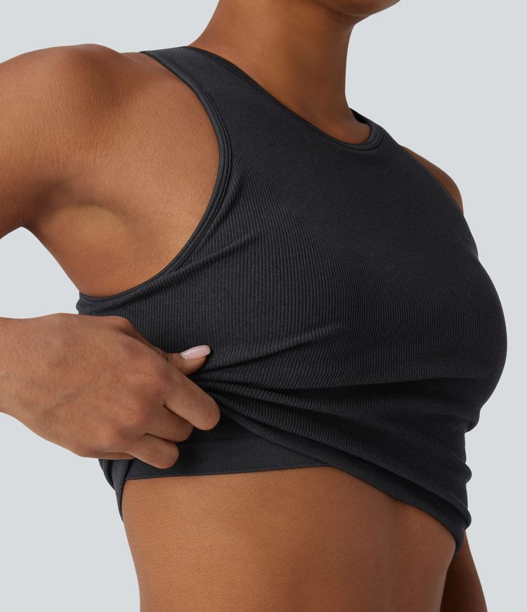 OneForm Seamless Flow Round Neck Cropped Lounge Shapewear Tank Top