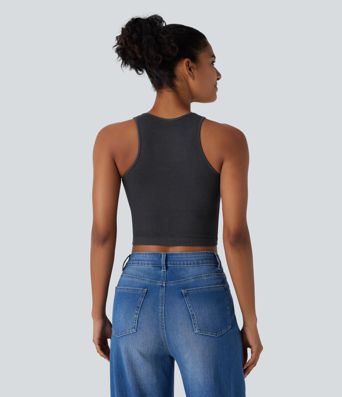 OneForm Seamless Flow Round Neck Cropped Lounge Shapewear Tank Top