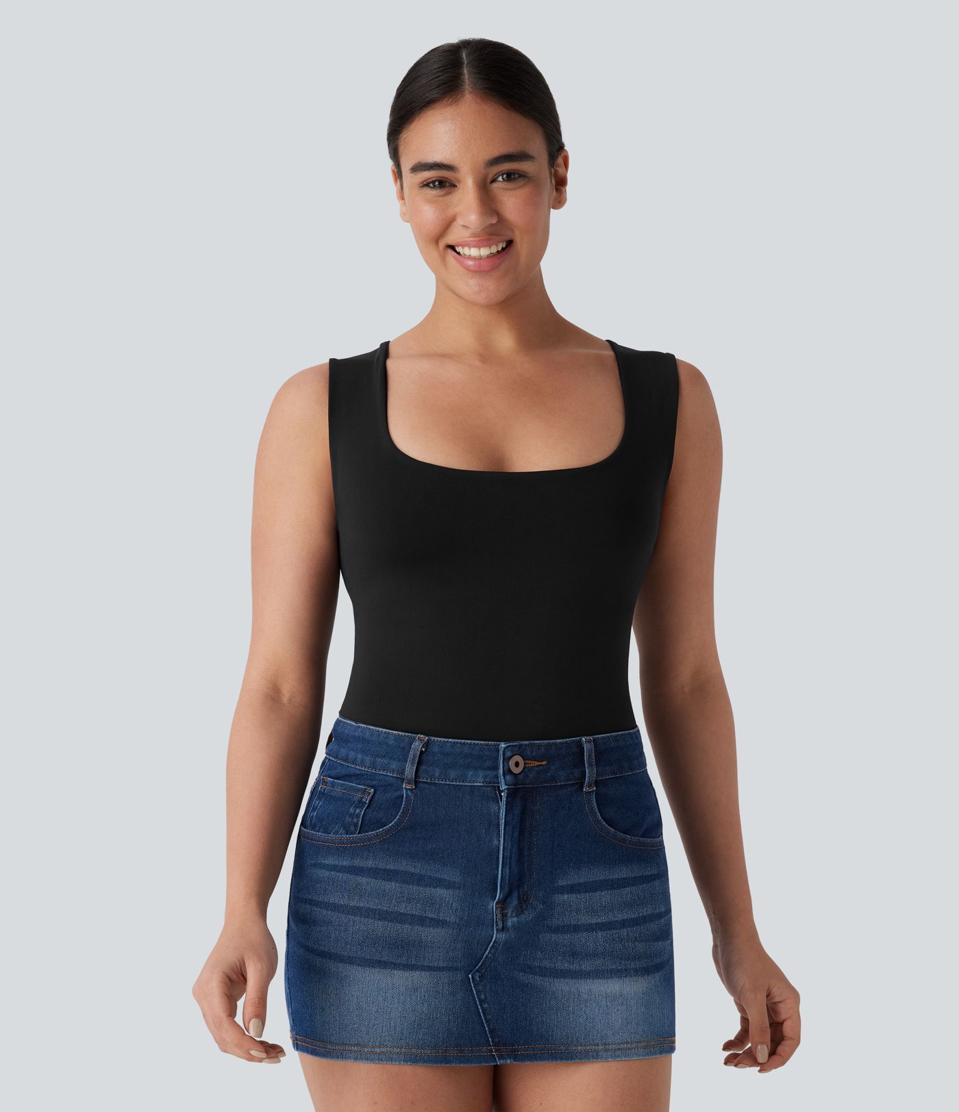 Top lounge 2 en 1 sans coutures, U chou, sans manches